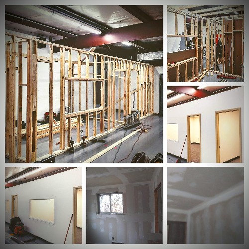 new office space framing and drywall work done in franklin ohio machine shop